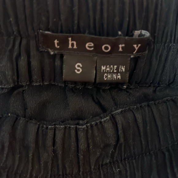 Theory. Black skirt with pockets. Linen blend. Small - Picture 3 of 5